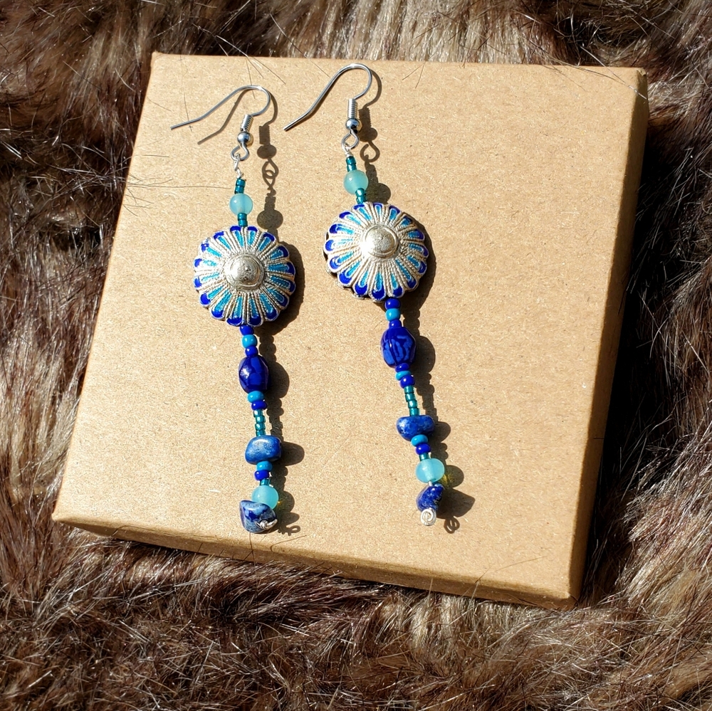 Lapis Lazuli Crystal Earrings